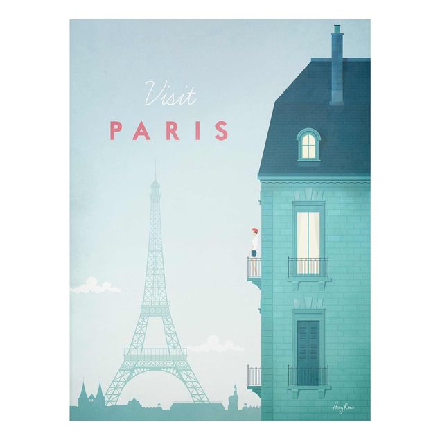 Glasbild - Reiseposter - Paris - Hochformat 4:3