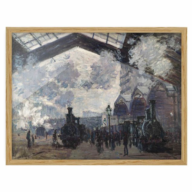 Bild mit Rahmen - Claude Monet - Gare Saint Lazare - Querformat 3:4