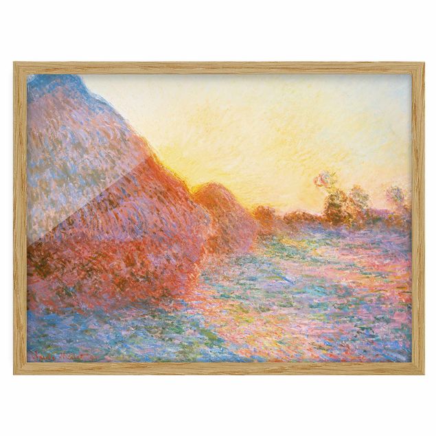 Bild mit Rahmen - Claude Monet - Strohschober - Querformat 3:4
