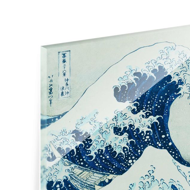 Glasbild - Katsushika Hokusai - Die grosse Welle von Kanagawa - Querformat 2:3
