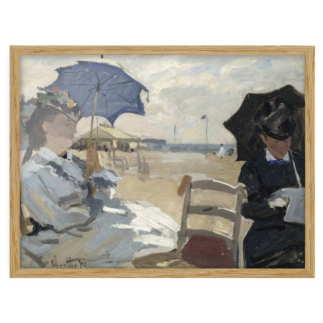 Bild mit Rahmen - Claude Monet - Strand von Trouville - Querformat 3:4