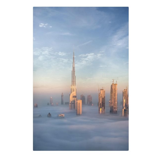 Leinwandbild - Dubai über den Wolken - Hochformat 4:3
