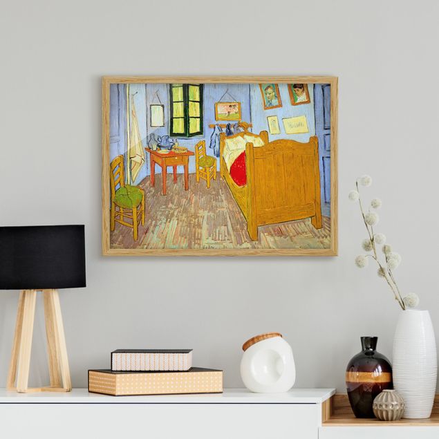 Bild mit Rahmen - Vincent van Gogh - Schlafzimmer in Arles - Querformat 3:4