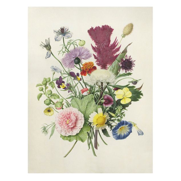 Leinwandbild - Blumenstrauß von 1680 - Hochformat 4:3