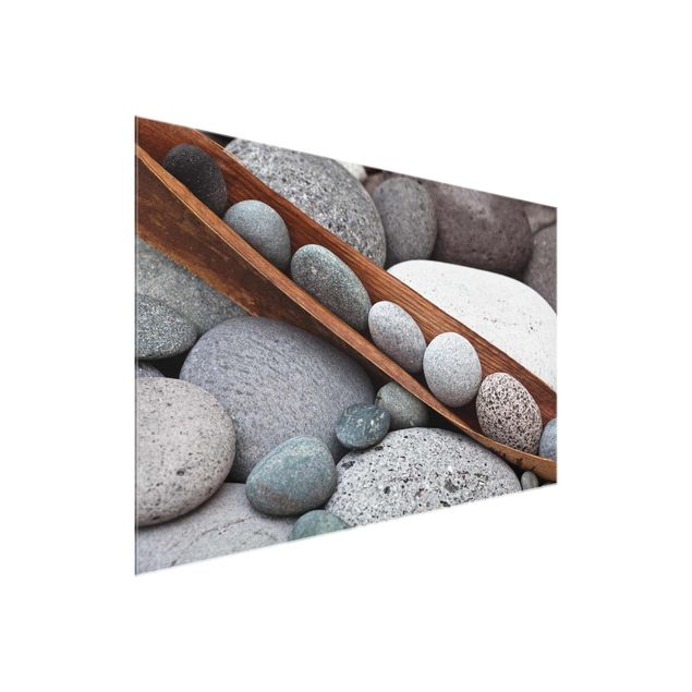 Glasbild - Stillleben mit grauen Steinen - Querformat 2:3