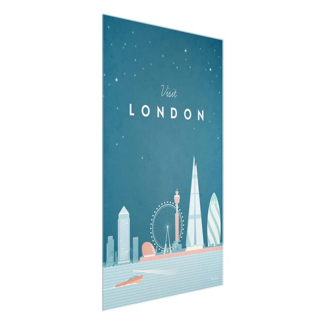 Glasbild - Reiseposter - London - Hochformat 3:2