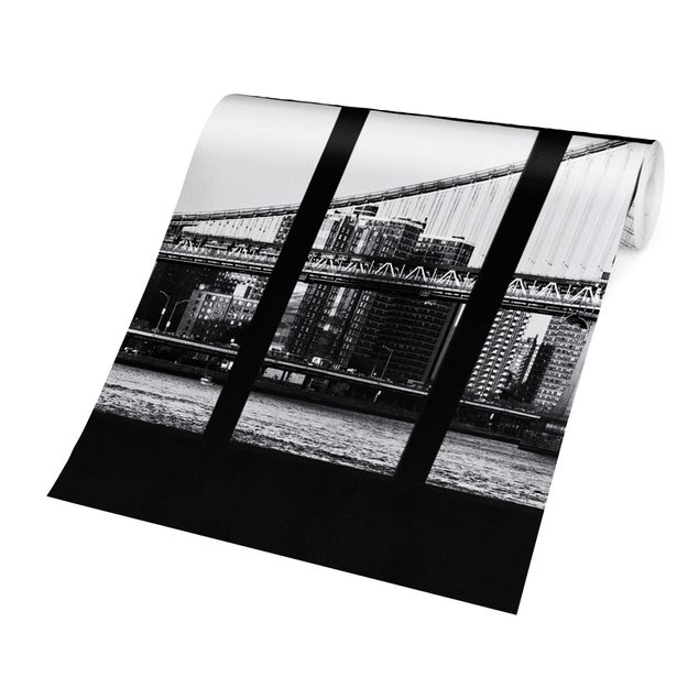 Fototapete - Fenster Brücken New York