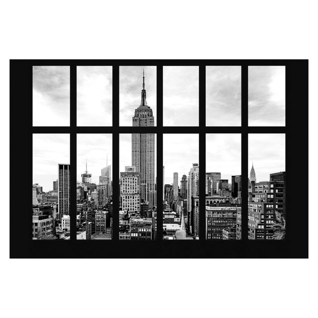 Fototapete - Fenster New York Empire State Building