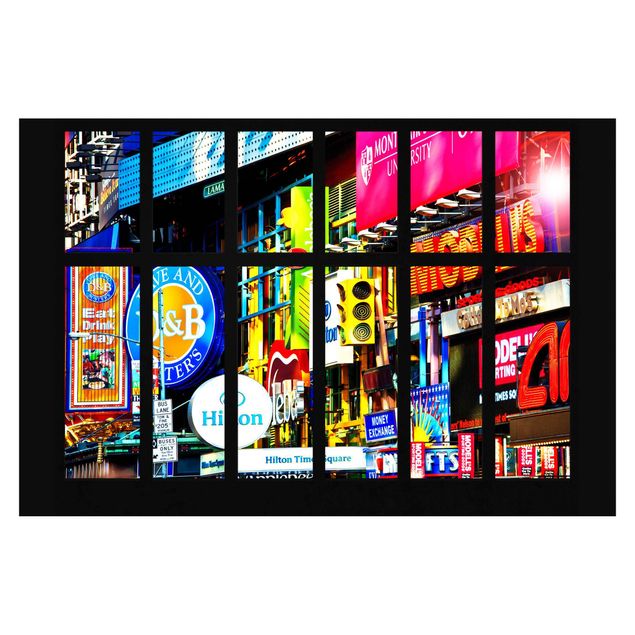 Fototapete - Fenster Times Square New York