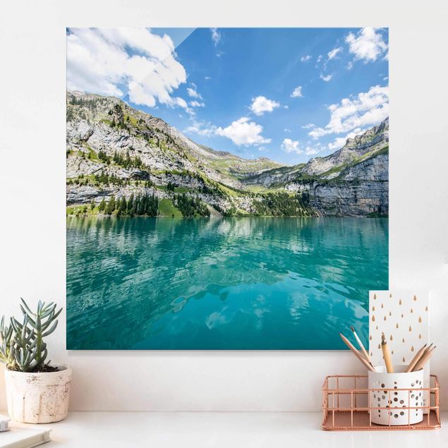 Magnettafel Glas Traumhafter Bergsee