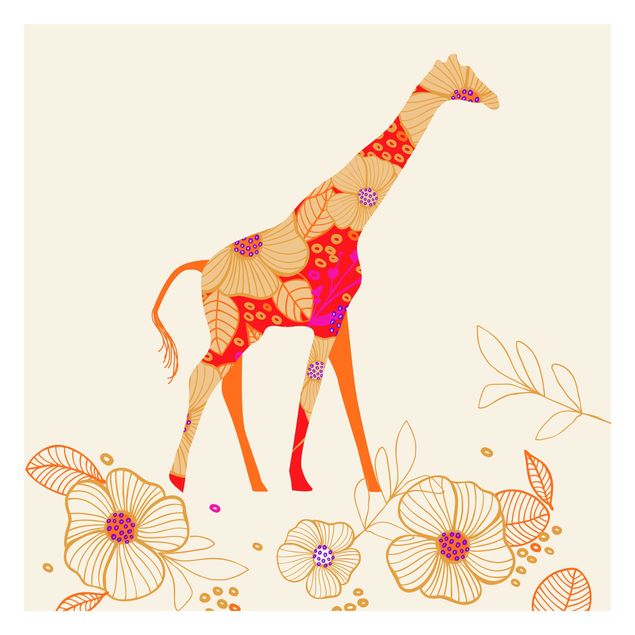Fototapete - Floral Giraffe