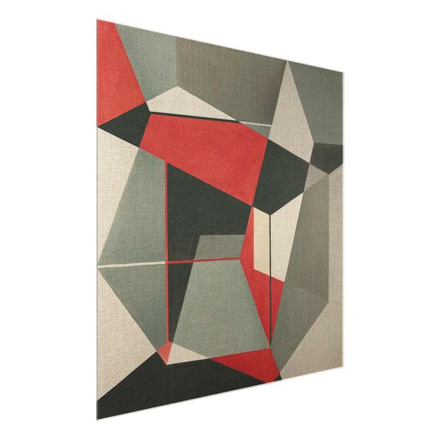 Glasbild - Geometrischer Fuchs - Quadrat
