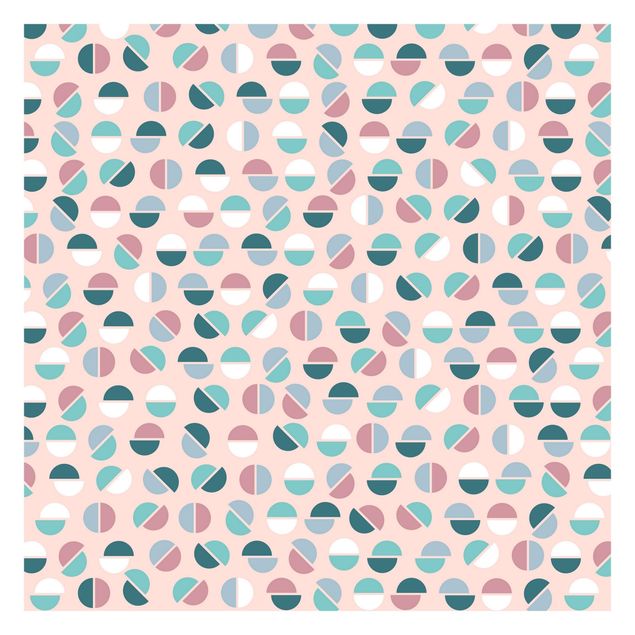 Fototapete - Geometrisches Muster Halbkreise in Pastell