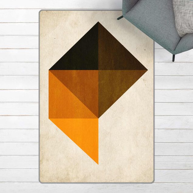 Orange Teppich Geometrisches Trapez