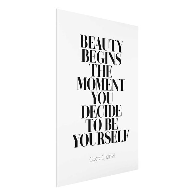 Glasbild - Be yourself Coco Chanel - Hochformat 4:3