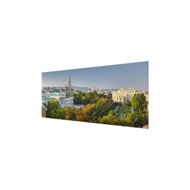 Glasbild - Blick über Wien - Panorama Quer
