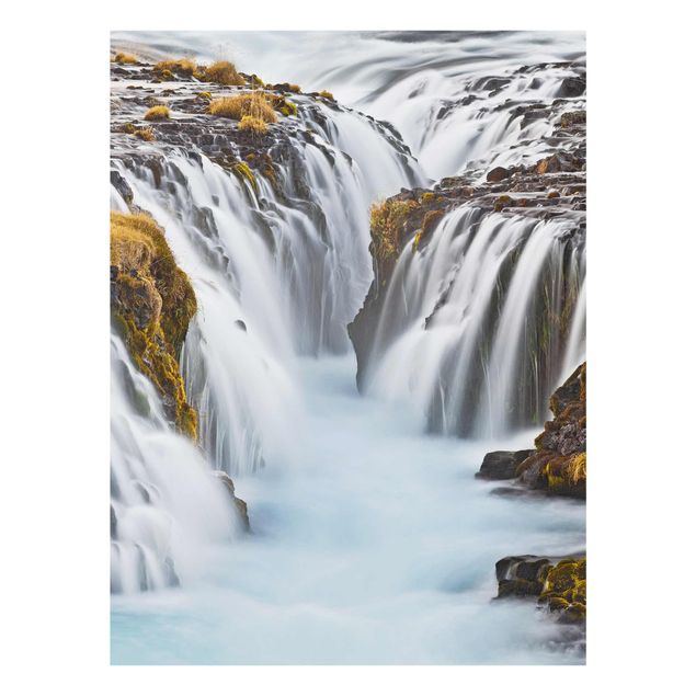 Glasbild - Brúarfoss Wasserfall in Island - Hoch 3:4