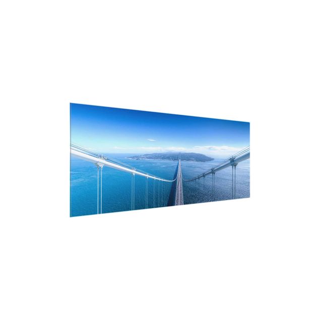 Glasbild - Brücke zur Insel - Panorama