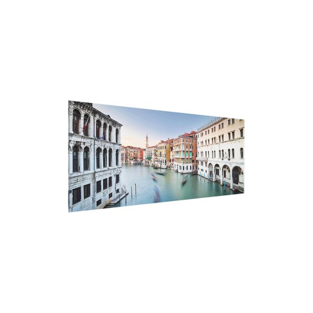 Glasbild - Canale Grande Blick von der Rialtobrücke Venedig - Panorama