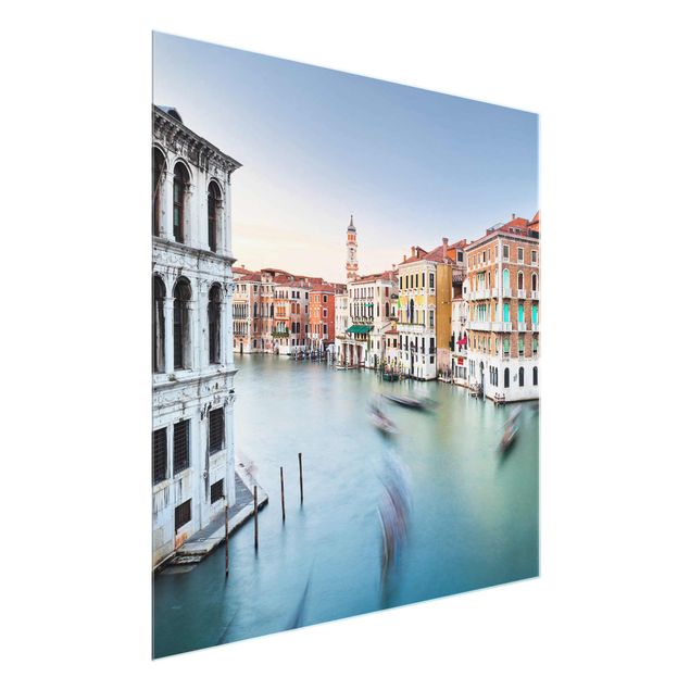 Glasbild - Canale Grande Blick von der Rialtobrücke Venedig - Quadrat 1:1