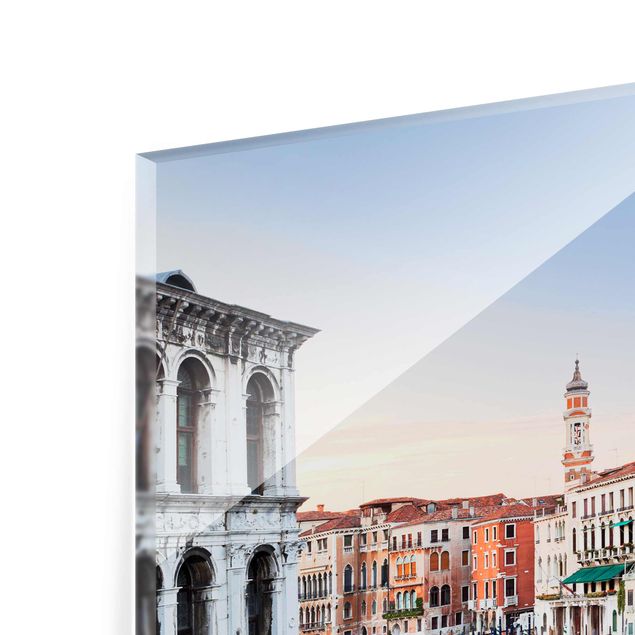 Glasbild - Canale Grande Blick von der Rialtobrücke Venedig - Quadrat 1:1