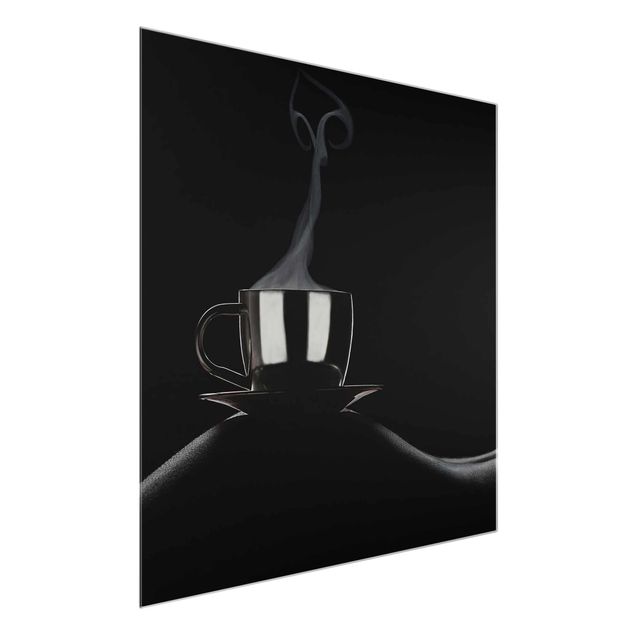 Glasbild - Coffee in Bed - Quadrat 1:1