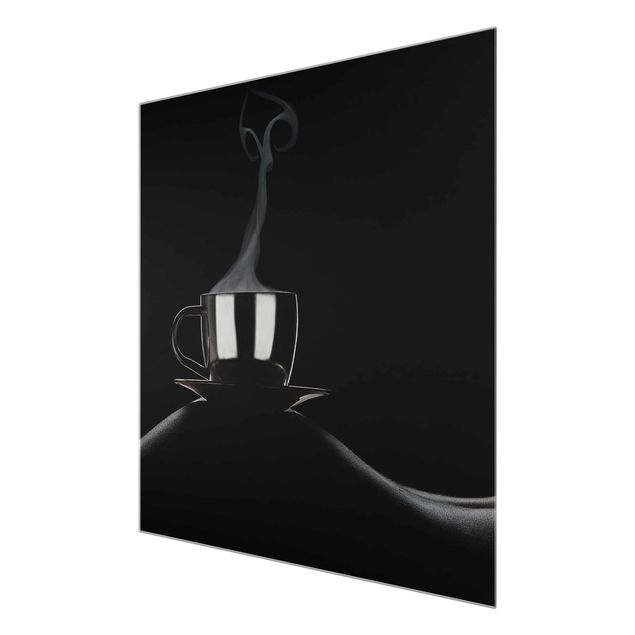 Glasbild - Coffee in Bed - Quadrat 1:1