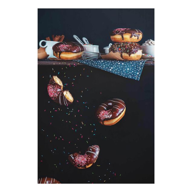 Glasbild - Donuts vom Küchenregal - Hoch 2:3