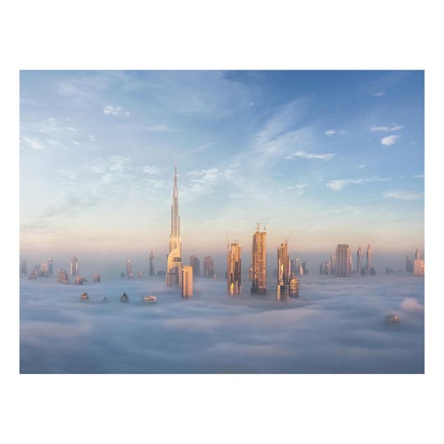 Glasbild - Dubai über den Wolken - Querformat 3:4