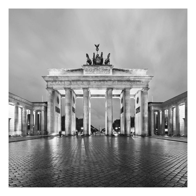 Glasbild Berlin - Erleuchtetes Brandenburger Tor II - Quadrat 1:1