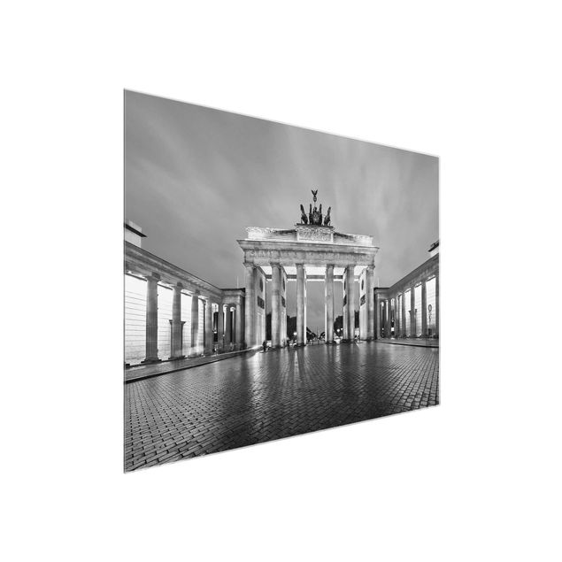 Glasbild Berlin - Erleuchtetes Brandenburger Tor II - Quer 3:2
