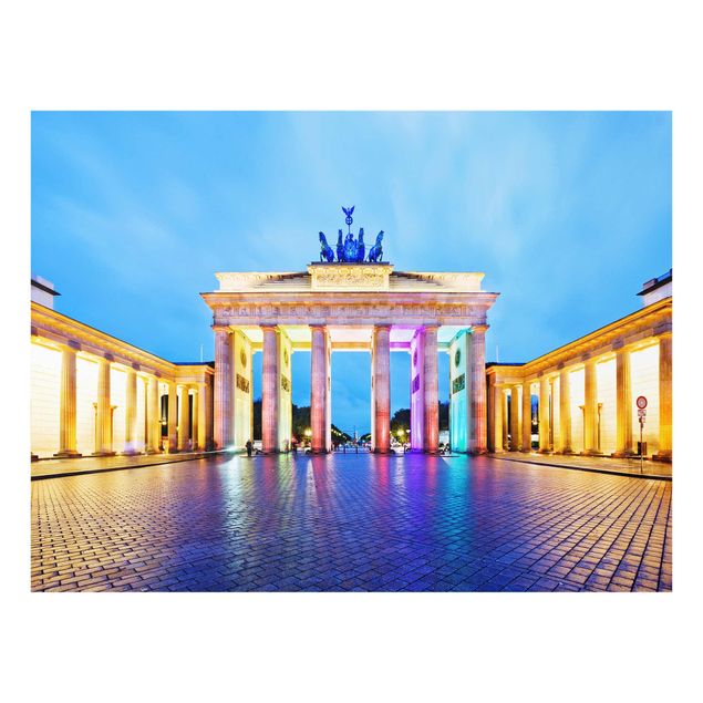 Glasbild Berlin - Erleuchtetes Brandenburger Tor - Quer 4:3
