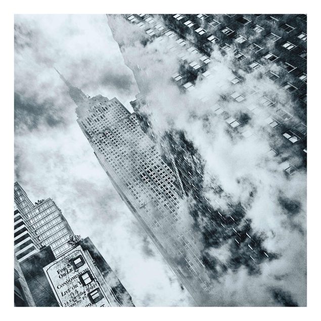 Glasbild - Fassade des Empire State Buildings - Quadrat 1:1