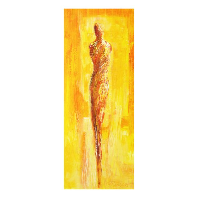 Glasbild - Figur in Gelb - Panel