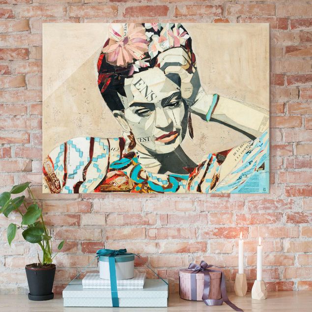 Magnettafel Glas Frida Kahlo - Collage No.1