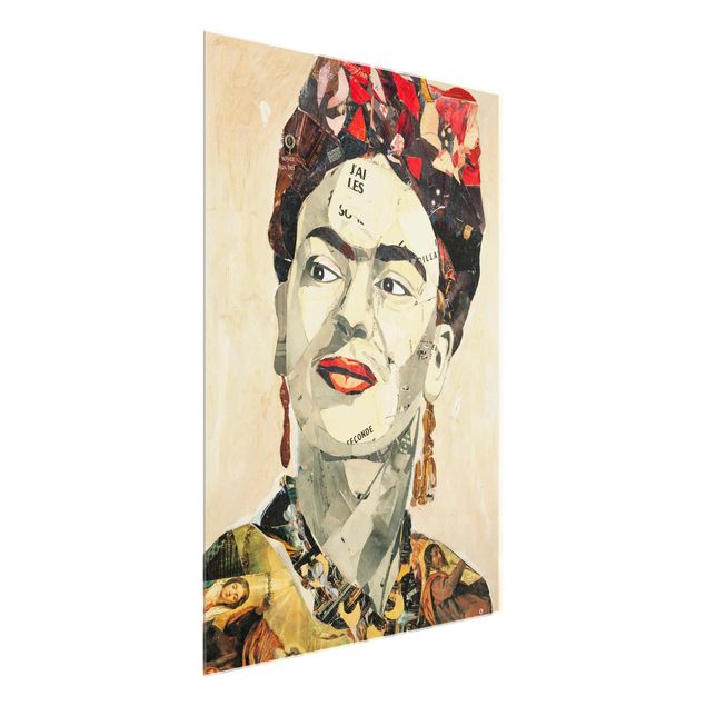 Glas Magnettafel Frida Kahlo - Collage No.2