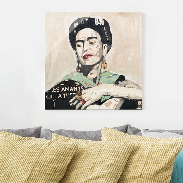 Glasbild - Frida Kahlo - Collage No.4 - Quadrat 1:1