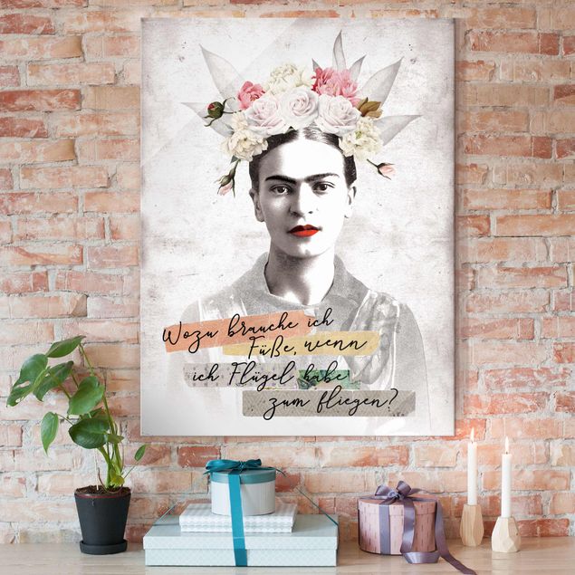 Glas Magnetboard Frida Kahlo - Zitat