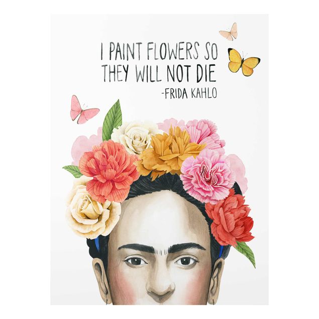 Glasbild - Fridas Gedanken - Blumen - Hochformat 4:3