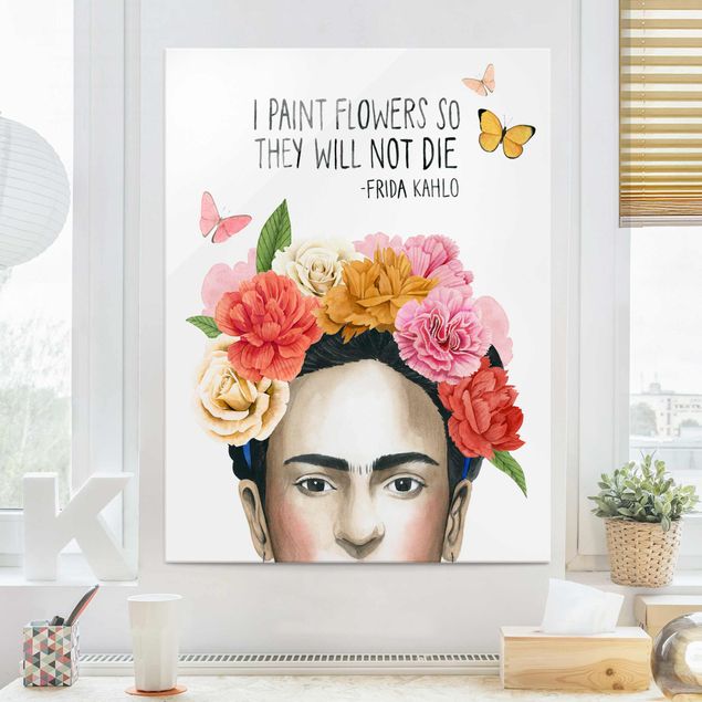 Glas Magnettafel Fridas Gedanken - Blumen