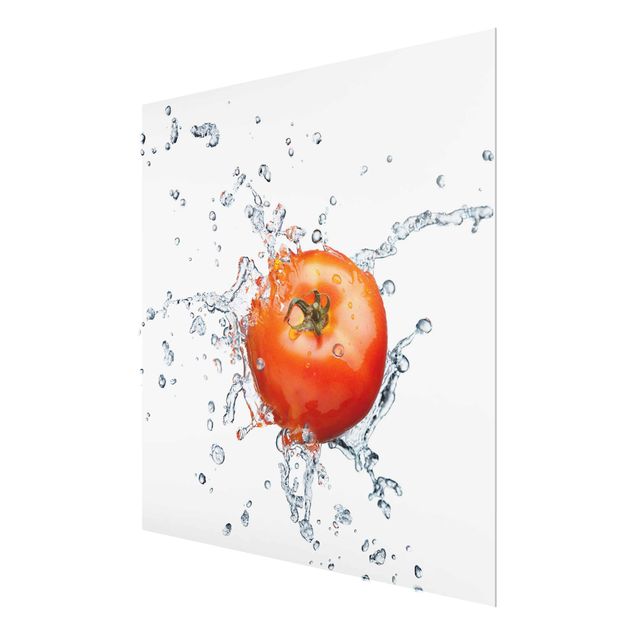 Glasbild - Frische Tomate - Quadrat 1:1