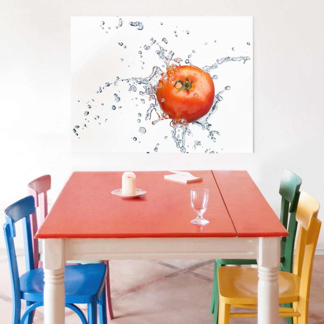 Glasbild Küche - Frische Tomate - Quer 4:3