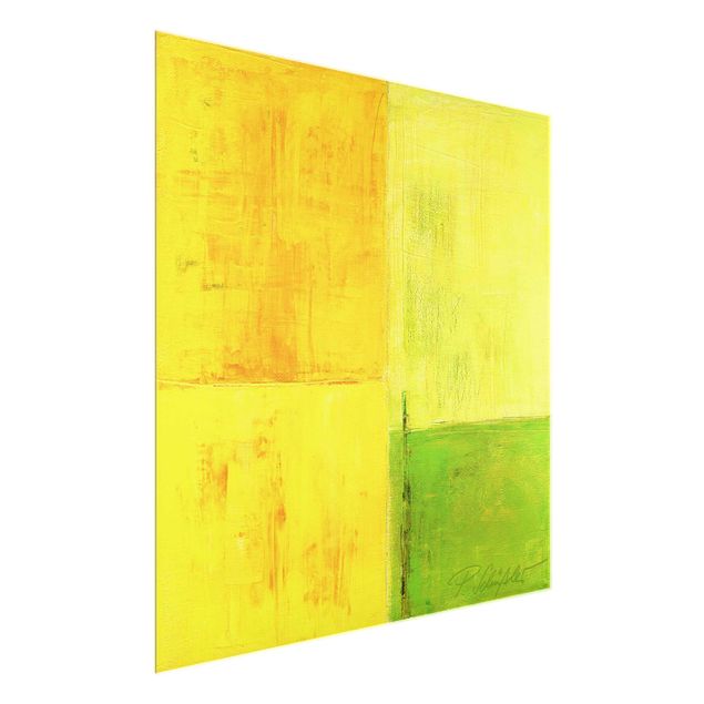 Glasbild - Frühlings Komposition 02 - Quadrat 1:1