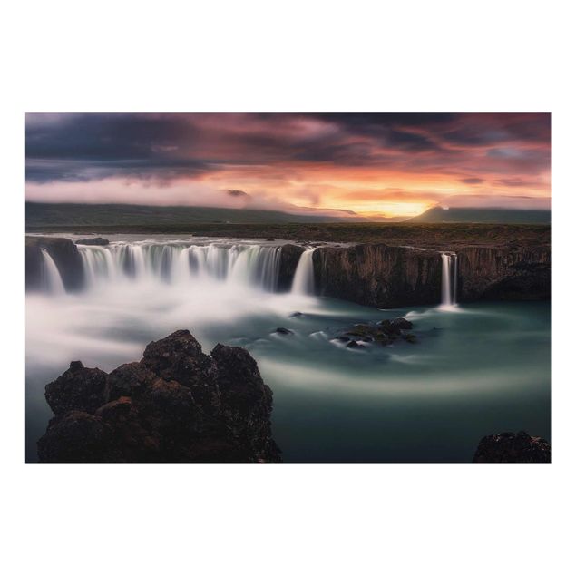 Glasbild - Goðafoss Wasserfall in Island - Quer 3:2