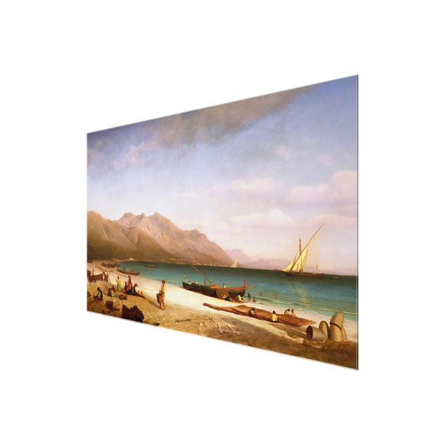 Glasbild - Kunstdruck Albert Bierstadt - Der Golf von Salerno - Quer 3:2