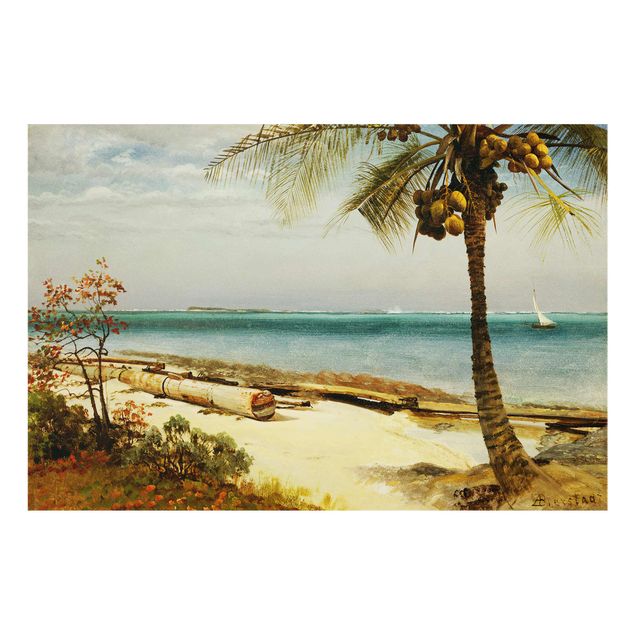 Glasbild - Kunstdruck Albert Bierstadt - Küste in den Tropen - Quer 3:2