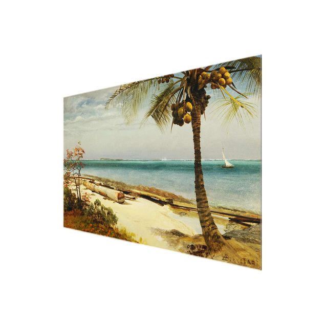 Glasbild - Kunstdruck Albert Bierstadt - Küste in den Tropen - Quer 3:2