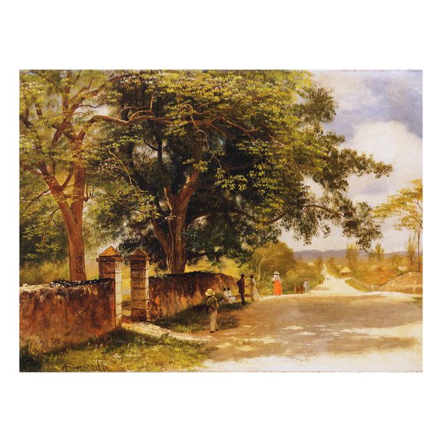 Glasbild - Kunstdruck Albert Bierstadt - Straßeansicht in Nassaung - Quer 4:3