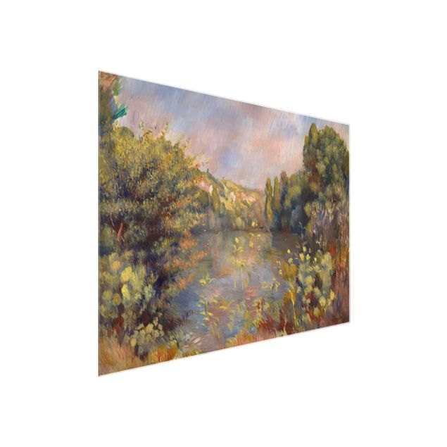 Glasbild - Kunstdruck Auguste Renoir - Landschaft mit einem See - Impressionismus Quer 4:3