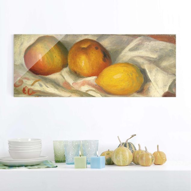 Glas Magnettafel Auguste Renoir - Äpfel und Zitrone